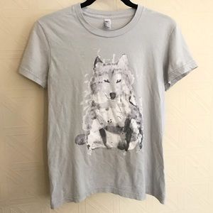 American Apparel Wolf Print T-Shirt